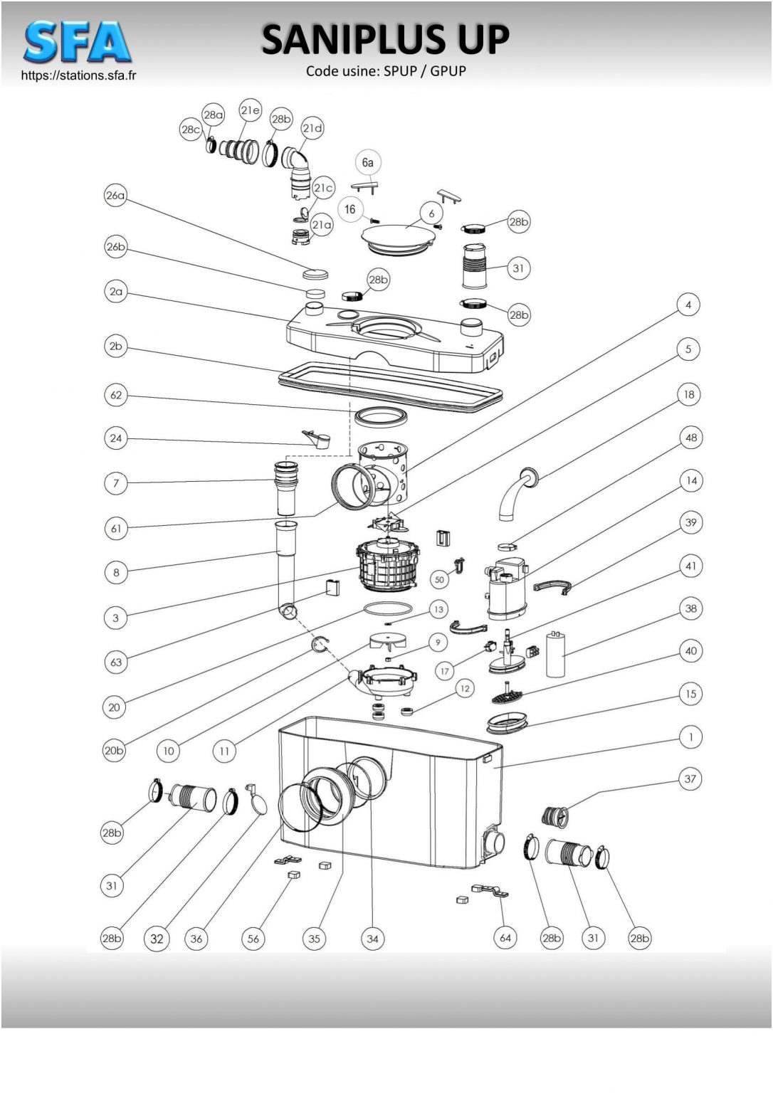 SANIFLO Parts and Spares | Exploded Diagrams here too | SANIFLO